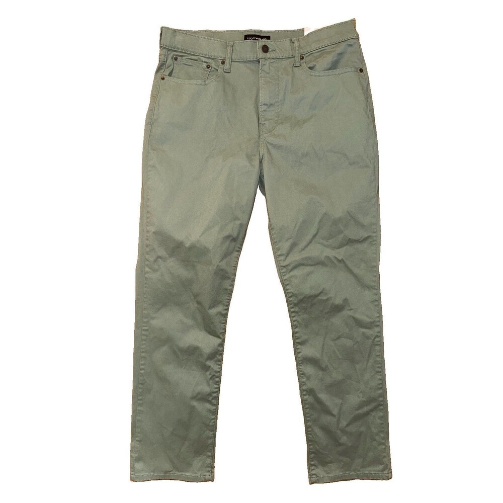 Lucky Brand Pants Mens 34x30 Green 410 Athletic Straight Stretch Denim NWT